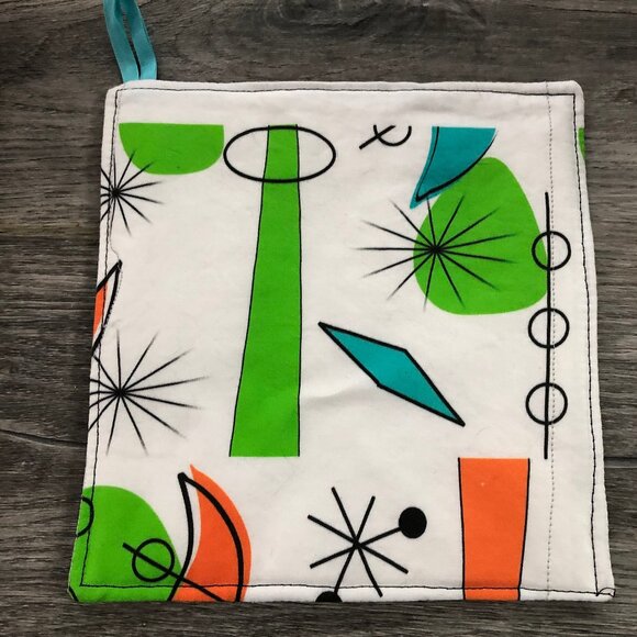 potholder pot holders quilted hotpad handmade trivets mid century modern bolds - Picture 1 of 3